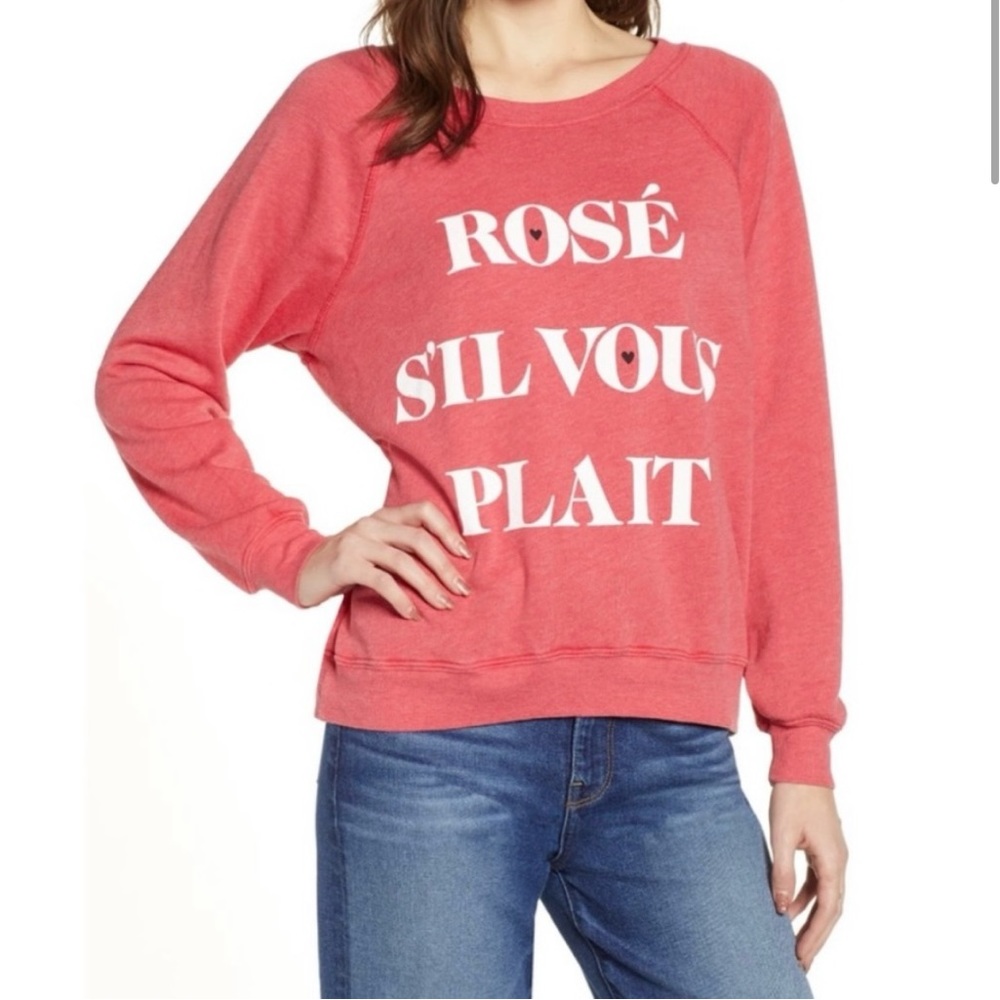 Wildfox Red Valentine’s Day Graphic Sweatshirt, Small, Like New Condition